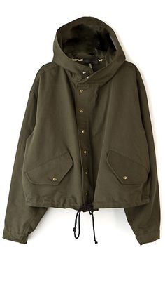 Cropped military style Brown Cropped Jacket, Oversized Hooded Jacket, Light Weight Jacket, Army Fashion, Fitted Jacket, Brown Jacket, Military Style