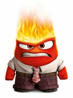 the angry man is wearing a tie and standing in front of a white background with fire