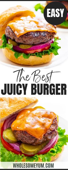 Best Burger Recipe Best Juicy Burger Recipe, Juicy Hamburger Recipe, Best Burger Seasoning, Best Grilled Burgers, Burger Recipes Seasoning, Juicy Burger Recipe, Homemade Beef Burgers