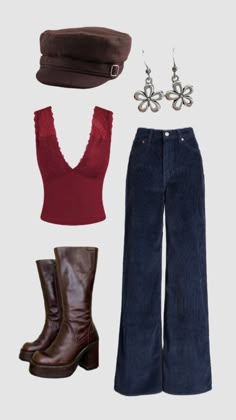 Look 80s, 70s Inspired Fashion, 70s Outfits, Lookbook Outfits, Looks Vintage