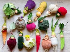 many different vegetables are placed together on a table