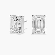 Channel timeless elegance as you add sparkle to your style with these stud earrings featuring  emerald-cut lab-grown diamonds. The 14k white gold setting completes the look with luxurious lustre. White Gold Set, Diamond Stud Earrings, Blue Nile, Diamond Stud, Diamond Earrings Studs, Diamond Studs, Emerald Cut, Lab Grown, Lab Grown Diamonds