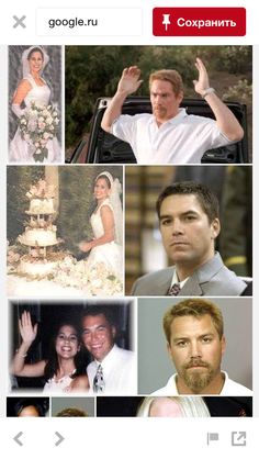 a collage of photos with the same person on them as well as their wedding pictures