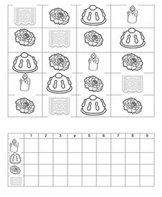 a worksheet with different food items and numbers to be used in the game