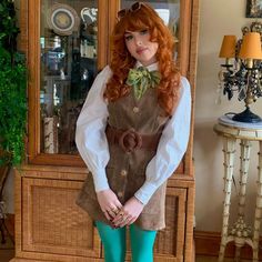 ✿ Gianna-Skye ✿ on Instagram: "Green is the colour 🍏 Shirt and belt gifted by @joebrowns" 70s Fashion Green, 1960s Mini Skirt Outfit, 70s Colored Tights, 60s Fashion Mini Skirt, 60’s Outfits, 60s Colorful Tights, Hazbin Oc, Coloured Tights, Gig Outfit