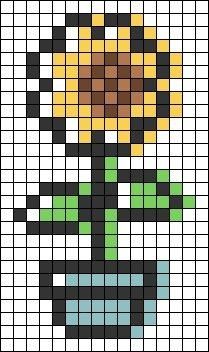 a cross stitch pattern with a flower on it