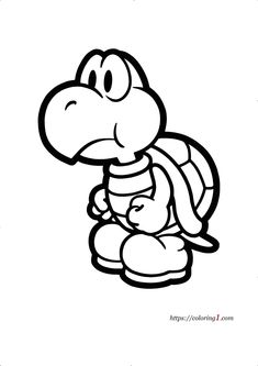 an image of mario the turtle coloring pages