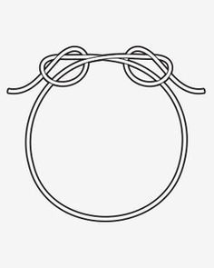 a black and white line drawing of a circle with two loops tied together in the middle