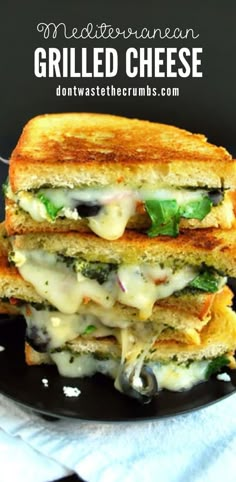 grilled cheese sandwich stacked on top of each other