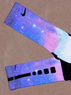 custom galaxy nike elite socks!!!!! COOL!!!!! These are awesome. Brennon needs these for basketball! Basketball Clothes, Boys Basketball, Nike Shoes Outlet, Cheap Nikes