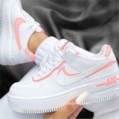 Pink Custom Air Force 1 Shadow-shecustomize Grey Air Force 1, Air Force 1 Shadow, Nike Air Force One, Trendy Shoes Sneakers, Air Shoes, Nike Shoes Girls, All Nike Shoes, Air Force 1 Custom, Custom Air Force 1