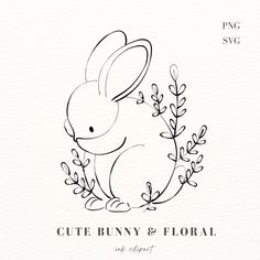 the cute bunny and floral logo