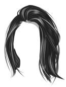 a black and white drawing of a woman's hair