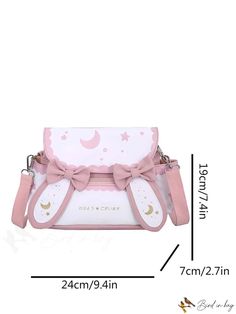 BirdinBag - Waterproof Small Messenger Bag with Cute Moon, Japanese Character Pattern, Bow & Rabbit Ear Decor Moon Japanese, Character Pattern, Small Messenger Bag, Japanese Characters, Rabbit Ears, Cute Purses, Fashion Makeup, Messenger Bag, Bags Designer