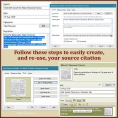 an email form with the text follow these steps to easily create and re - use your source citation