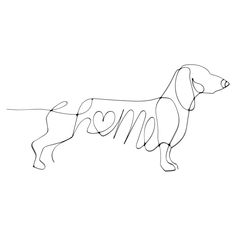 a line drawing of a dog with the word mom written on it's side