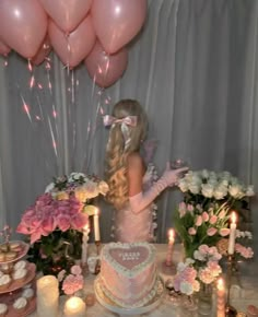 I'm in love !! 30 Pink Birthday, Pink Party Decorations Aesthetic, Aesthetic Decoration For Birthday, Sweet 16 Color Ideas, 17 Birthday Decor, 12 Birthday Ideas Girl, 21 Bday Theme Ideas, Sweet 16 Birthday Decorations, 17 Birthday Ideas Decoration