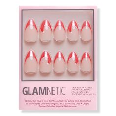 Mrs. Claus Press-On Nails - HY24 MRS. CLAUSBenefitsLength: ShortShape: AlmondFinish: GlazedOpacity: Semi-TransparentThickness: 0.6mmReusable, each wear lasts up to 2 weeksWaterproofCustomizableFeatures30 Nails in 15 Inclusive SizesNail Glue (0.07 oz)Double-Sided Nail FileCuticle StickAlcohol Pad - Mrs. Claus Press-On Nails Glamnetic Nails, Red French Tip, Short Almond Nails, Real Star, Red French, Short Almond, Mrs Claus, Nails Short, You Rock