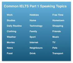 the words in different languages are displayed on a blue background with white text that reads common iets part 1 speaking topics