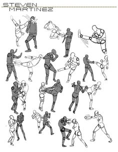 an image of some people doing different things in the style of cartoon character poses and poses