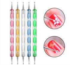 5Pcs/set 2-Way Nail Art Dotting Dot Pen Screw Rod Manicure Tools DIY Mix Tips 100% Brand new,high quality   Material: Aluminium alloy, plastic, Quantity: 5Pcs Size: as shown in the figure Color:As shown in the figure   Package Contents: 1Set *Tools PaymentDelivery detailsTerms of sales Payment We Do Accept Paypal only. eCheque will be held until cleared. Great appreciate for prompt payment. Unpaid item will be filed without receiving payment in 7 days after listing ended. Delivery details All it Nail Art Dotting Tool, Nail Striping Tape, Fashion Nail Art, Facial Kit, Nail Pen, Dot Nail Art, Painting Brushes, Nail Art Set, Dotting Tool