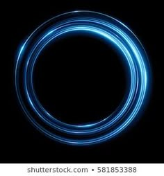 an abstract blue ring on a black background