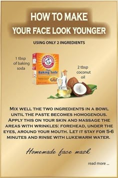 Baking Soda Coconut Oil, Magia Das Ervas, Diy Kosmetik, Skin Care Wrinkles, Baking Soda Shampoo, Natural Anti Aging, Beauty Remedies, Anti Aging Tips, Homemade Face