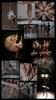 ballet collage with dancers and words written on them