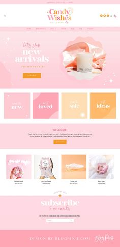 Shopify theme template bright pink and orange design Fun Web Design, Pink Branding, Website Design Inspiration Layout, Best Shopify Themes, Boutique Logo Design, Store Banner, Shopify Templates, Professional Website Design