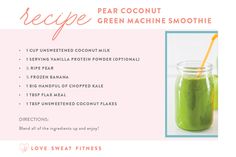 a recipe for green smoothie in a mason jar