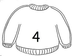 the number four on a sweater is shown in black and white, as well as numbers