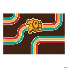 the 70's party logo on a brown background