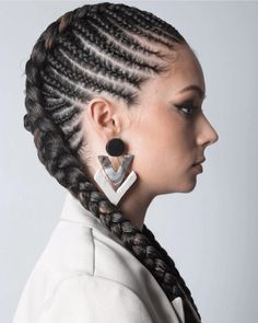 Boxing Braids Hairstyles, Cute Cornrow Hairstyles Black Women, Hair Braids Ideas, Cool Braided Hairstyles, Makijaż Sugar Skull, Cornrow Hairstyle, Two Braid Hairstyles, Afro Braids