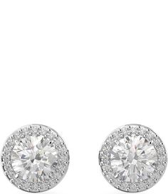 From Swarovski&#x2C; these earrings feature: Stud earringsPlated metalRound cut CZPost closureApprox. 0.375" x 0.375"Imported. Diamond Studded Earrings, Silver Earrings Stud, Swarovski Stud Earrings, Dazzling Silver Round Cut Earrings, Luxury Round Crystal Earrings, Swarovski Earrings Studs Crystals, Swarovski Earrings Studs, Diamond White Crystal Round Cut Earrings, Round Diamond Earrings