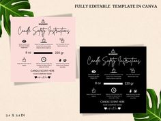 a black and pink wedding card with the words, fully editable template in canva