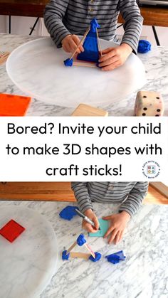 Looking for a simple and fun idea for your 5 or 6 year old? This Kindergarten 3D building activity is perfect for big kids! Encourage STEM hands-on learning through independent play that will both challenge and build confidence in your Kindergartener. Grab different types of building supplies (popsicle sticks, play dough, wooden blocks, etc) to set up. Your child will practice shape awareness, critical thinking, and creativity with this fun 3D shape activity idea! Shape Stem Activities, Independent Play Activities For Preschoolers, Preschool 3d Shape Activities, Building Challenges Kindergarten, Shapes Outdoor Activities, Building With Playdough, Shape Activities Kindergarten, Independent Play Activities, 3d Shapes Activities