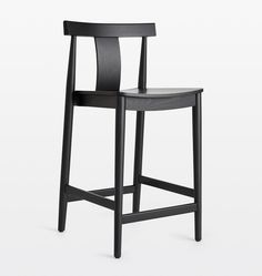 a black wooden chair on a white background