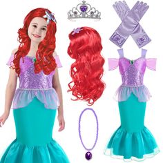 the little mermaid costume is ready to be worn