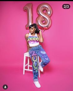 2000 Theme Photoshoot Ideas, Airbrush Outfit Ideas, Airbrushed Birthday Outfits, 2000s Birthday Photoshoot Ideas, Sweet 16 Party Photoshoot, 200s Photoshoot, 2000s Birthday Outfit, Photoshoot Ideas 16th Birthday, 18th Birthday Photoshoot Ideas Black