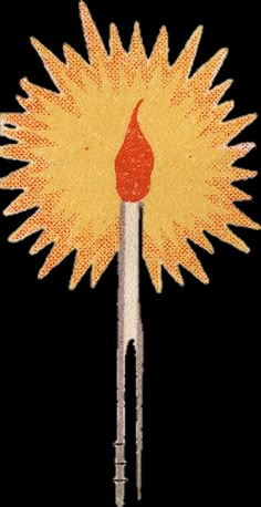 a needle with an orange flower on it and a red tip sticking out of it