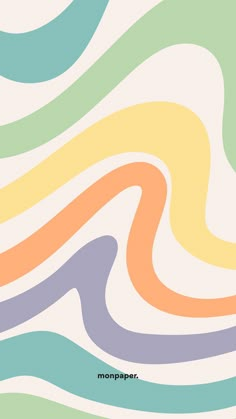 an abstract background with wavy lines in pastel colors and the word monopari