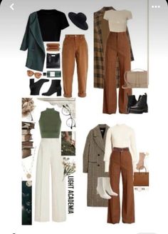 Boho Work Clothes Women, Boho Office Outfit Winter, Blazer Outfit Work Women, Winter Acedamia Outfits, Classic Overalls Outfit, Light Taupe Pants Outfit, Professional Earthy Outfits, Dark Academia Graduation Outfit, Sage Feminine Archetype Outfits