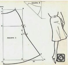 a drawing of a woman's dress with the measurements for her waist and shoulders