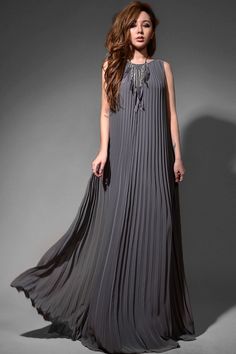 Pleated Fabric Dress, Dress Pakistani, Accordion Pleats, Grey Maxi, Maxi Skirt Dress, Grey Maxi Dress, Stylish Dress Book, Diy Dress