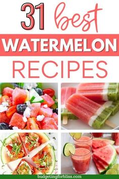 31 Refreshing Watermelon Recipes - Budgeting for Bliss Watermelon Steak Recipe, Grilled Watermelon Recipes, Watermelon Steak, Watermelon Jerky, Watermelon Gazpacho Recipe, Watermelon Limeade, Grilled Watermelon Salad, Watermelon Jam, Watermelon Soup