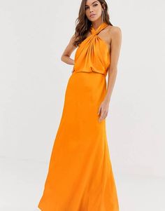 Chic bright maxi dress for summer black tie wedding  #summerweddingguest #weddingguest #dresses #weddingguestoutfit #guestdress #maxidress High Neck Long Dress, Bright Maxi Dress, Ugly Dresses, Halter Neck Maxi Dress, Guest Attire, Ball Gowns Evening, Wedding Attire Guest, Maxi Dress Prom, Asos Curve