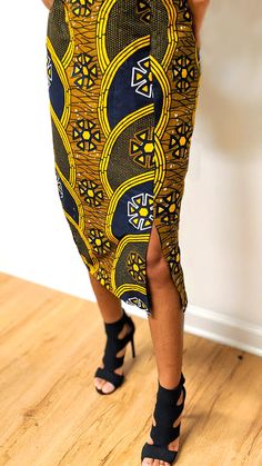 Folu African Print Midi Skirt-DP3210SK7 for special occasions or casual wear Waist of skirt has drawstrings Casual Lined Hip-length Skirt, Casual Hip-length Lined Skirt, Knee-length Bottoms With Side Slits For Summer, Fitted Yellow Wrap Skirt, Fitted Long Skirt With Side Slits, Casual Midi-length Bottoms With Side Slits, Casual Skirt Bottoms With Side Slits, Casual Fitted Midi Wrap Skirt, Casual Skirt With Side Slits