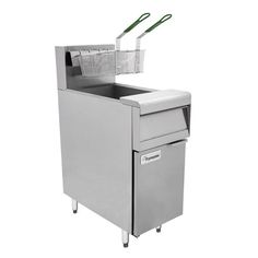 a fryer sitting on top of a white counter