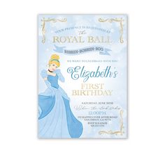 the princess and the frog birthday party card