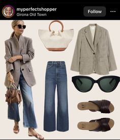 Frühling Outfits, Jeans Blazer Outfit, Outfit Pantalon, Style Council, White Pants Outfit, Moda Outfit, Checked Blazer, Street Style Looks